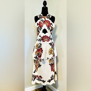 FARM Rio Red and Pink Sundress Sweetheart Neckline Wedding Guest